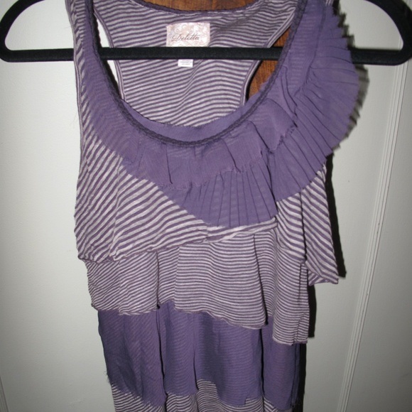 DELETTA ANTHROPOLOGIE Plum Purple Tiered Tank M - Picture 9 of 15